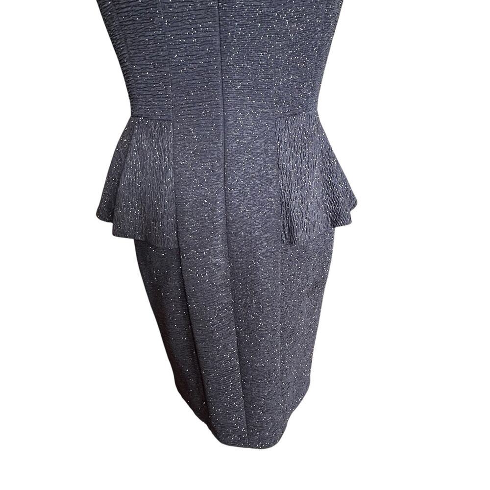 Eliza J. Women’s Sleeveless Sheath Black Dress Silver Glitter Embellished Sz. 8 - Picture 9 of 16